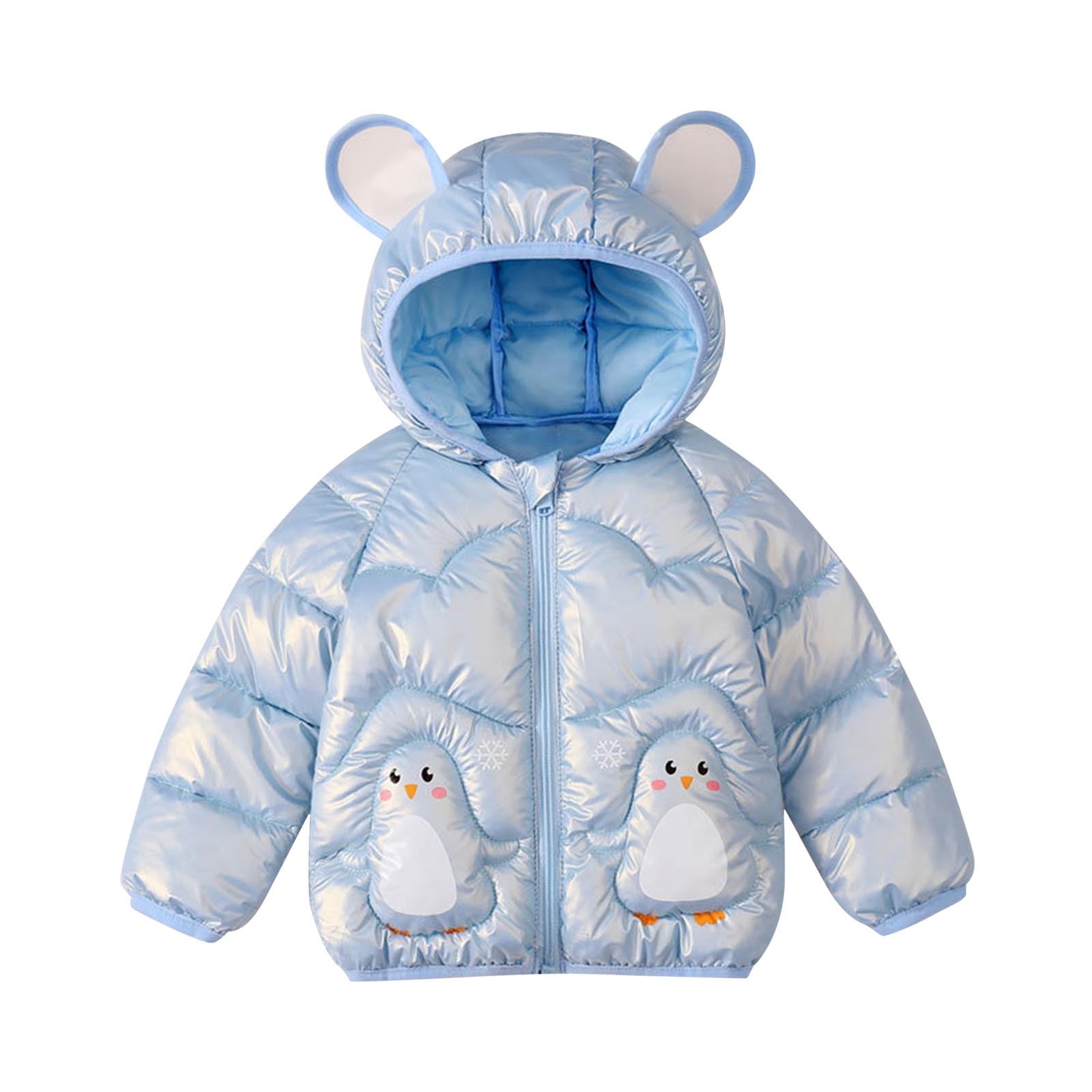 Tuosodrolic Girls Boys Hooded Winter Coat Toddler Lightweight Cute Puffer Jacket Warm Long Sleeve Coats with Penguin Print for 1 6Y Walmart