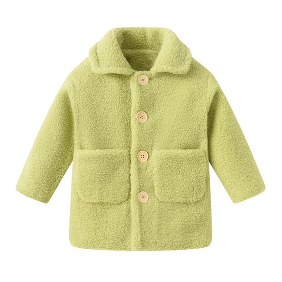 Tuosodrolic Girls Fuzzy Fleece Jacket Casual Button Down Cute Sherpa Overcoat Lapel Jackets Outwear Fall Winter Coat with Pockets