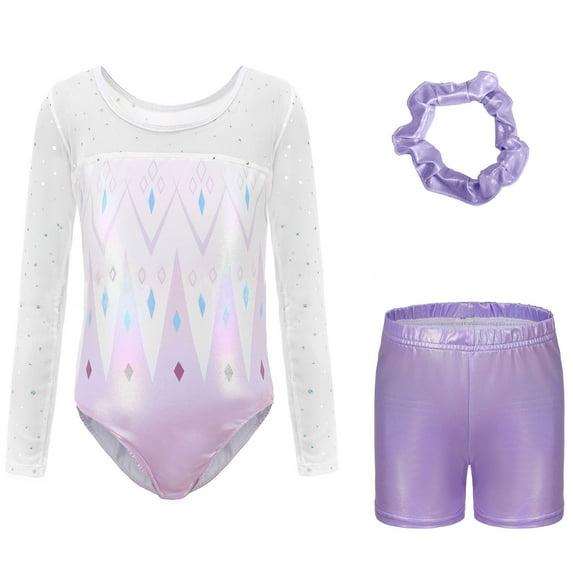 Tuosodrolic Maillot de Danza Ballet para Niña Manga Larga Monos de Patinaje Artístico Leotardo Gimnasia Rítmica Disfraz de Bailarina