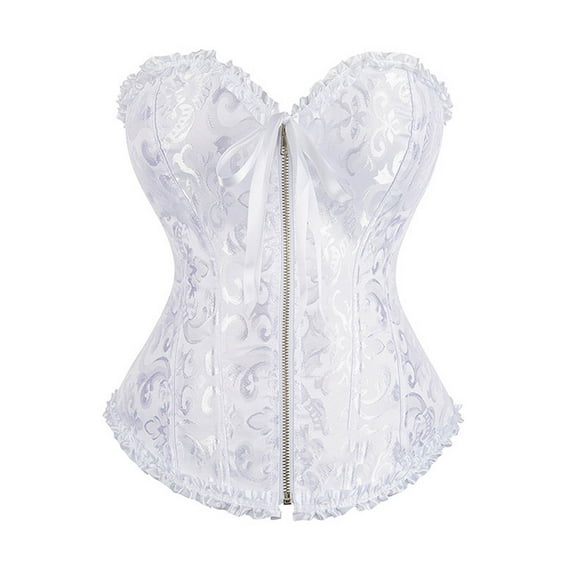 Tuosodrolic Medieval Corsets Women Renaissance Fairy Corset Tops Zip Up Victorian Corset Bustier Plus Size Vintage Bustier Tops, Pirate Corset Shaperwear for Women Steampunk Bustiers