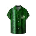 thumbnail image 1 of Tuosodrolic Mens St.Patrick's Day Shirt Irish Clover Print Casual Short Sleeve Hawaiian Button Up Shirts Graphic Tees Top, 1 of 4