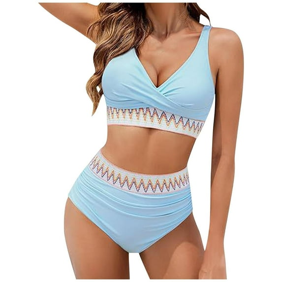 Tuosodrolic Tummy Control Swimsuits for Women 2 Piece Bathing Suits High Waisted Bikini Sets Full Coverage Swim Tops and Bottoms Beachwear Traje de Baño Para Mujer