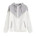 thumbnail image 1 of Tuosodrolic Women Lightweight Rain Coat with Hood Color Block Windbreaker Outdoor Hooded Jacket Plus Size Rain Jackets , Packable Rain Jacket Women, Hooded Rain Jacket Women, 1 of 3