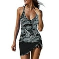 thumbnail image 1 of Tuosodrolic Women's Floral Tankini Swimsuits 2 Piece Bathing Suits Boho Swimwear Halter Swim Tank Tops and Ruched Skirts Beach Wear Traje de Baño para Mujer Bañadores Cruise Wear, 1 of 5