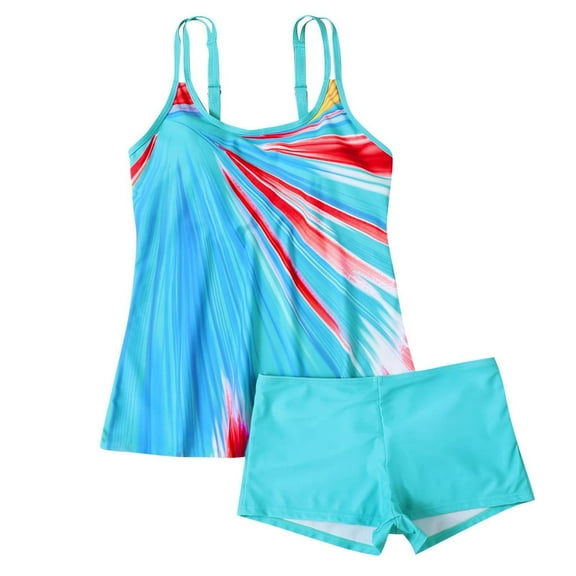 Tuosodrolic Women's Plus Size Swimsuits Floral Tankini 2 Piece Bathing Suits Strappy Swim Tank Tops and High Waisted Boyshorts Swimwear Traje de Baño para Mujer Bañadores