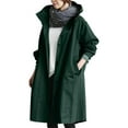 thumbnail image 1 of Tuosodrolic Women's Raincoat Waterproof Hooded Trench Coat Button Down Long Rain Jackets Lightweight Outdoor Rain Coats Windbreaker, Womens Raincoats Waterproof with Hood, 1 of 7