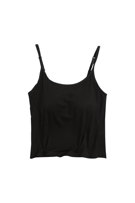 Womens Camisole Tops Built in Bra Cotton Pajama Tops Padded Tank Tops Sleeveless Lounge Shirts Casual Tunic Shirts