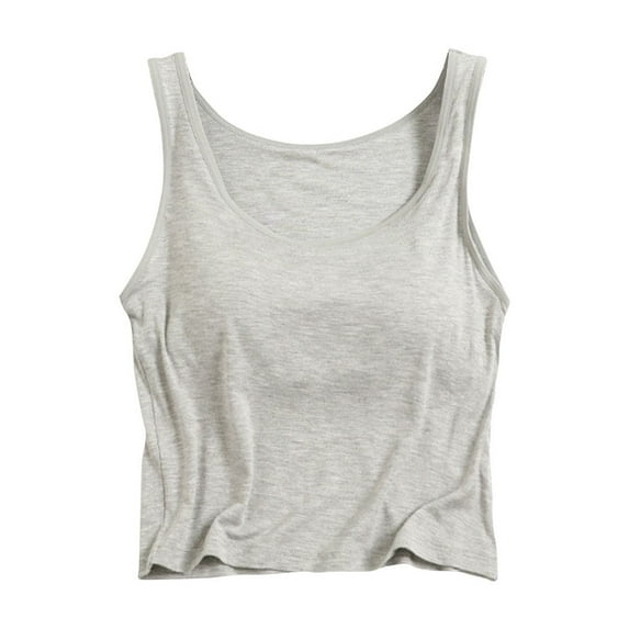 Tuosodrolic Womens Camisole Tops Built in Bra Cotton Pajama Tops Padded Tank Tops Sleeveless Lounge Shirts Casual Tunic Shirts