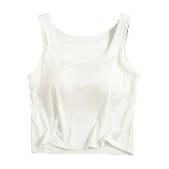 Tuosodrolic Womens Camisole Tops Built in Bra Cotton Pajama Tops Padded Tank Tops Sleeveless Lounge Shirts Casual Tunic Shirts