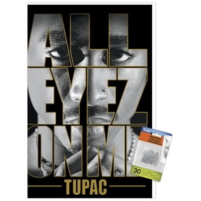 Tupac - All Eyes Wall Poster with Push Pins, 14.725" x 22.375"