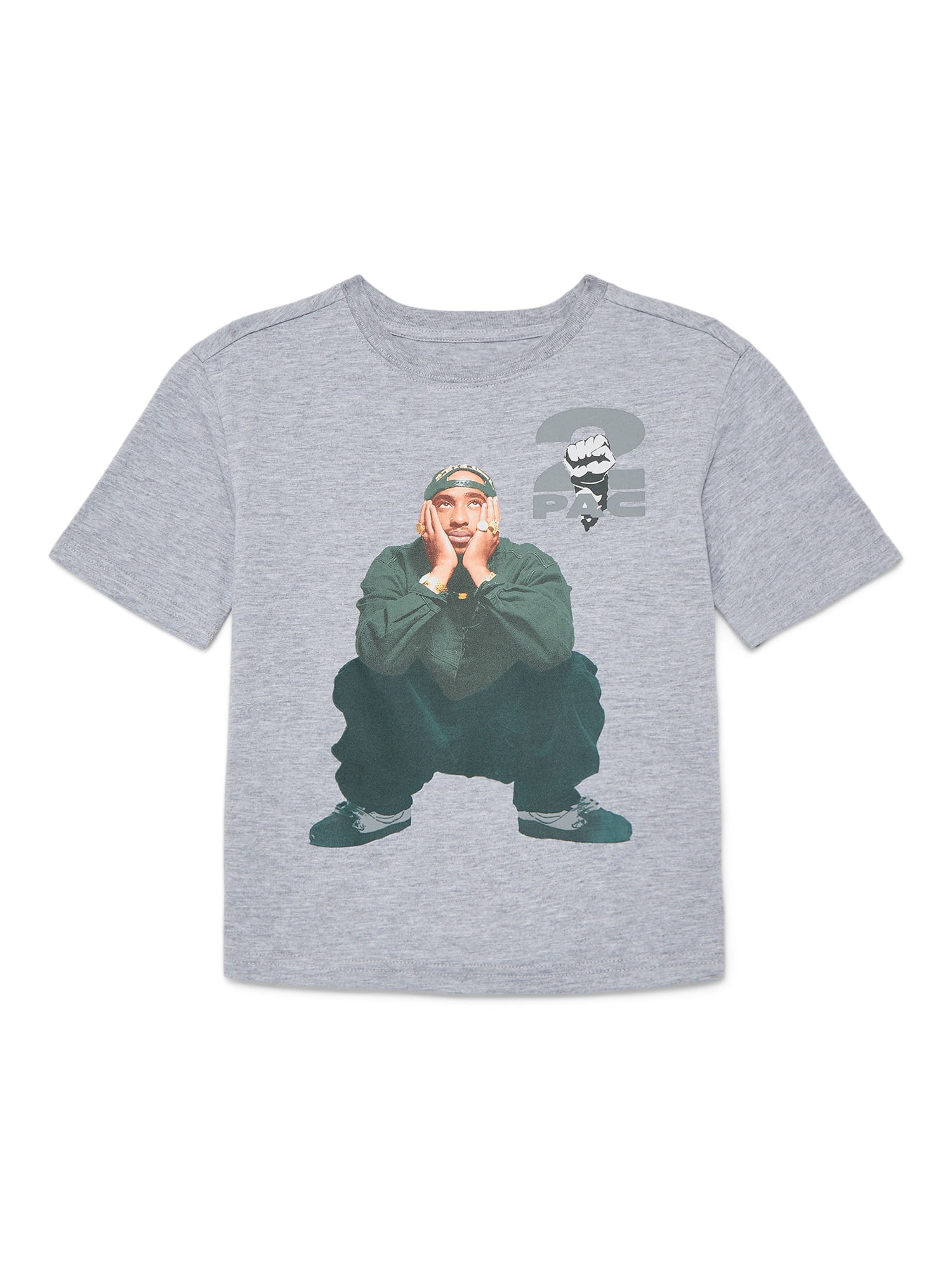 Tupac Boys Fashion Retro Tee with Short Sleeves, Sizes 4-18