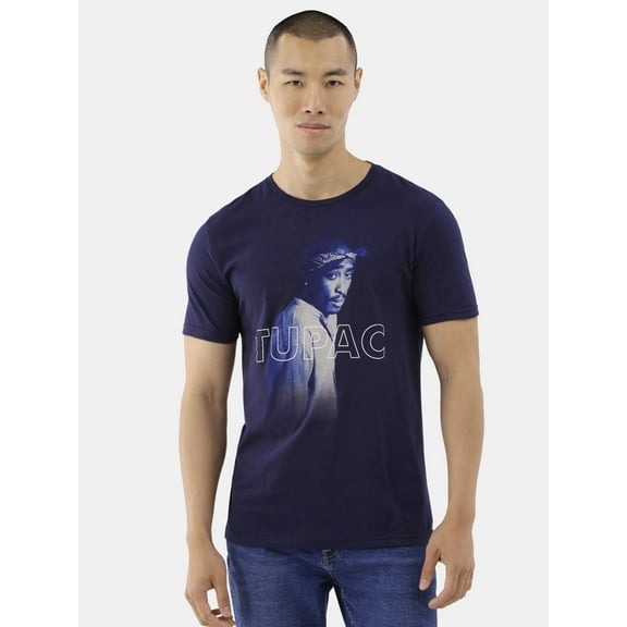 Tupac Men's & Big Men's Bandana Graphic Tee with Short Sleeves, Sizes S-3XL