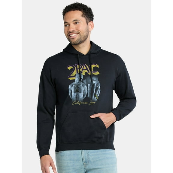Tupac Men's and Big Men's California Love Graphic Hoodie with Long Sleeves, Sizes S-3XL