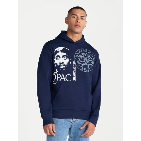 Tupac Men's and Big Men's Graphic Hoodie Sweatshirt, Sizes XS-5XL