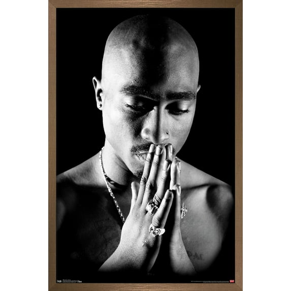 Tupac - Praying Wall Poster, 22.375" x 34", Framed