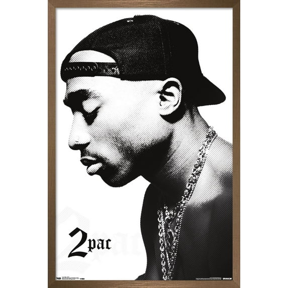 Tupac - Profile Wall Poster, 14.725" x 22.375", Framed