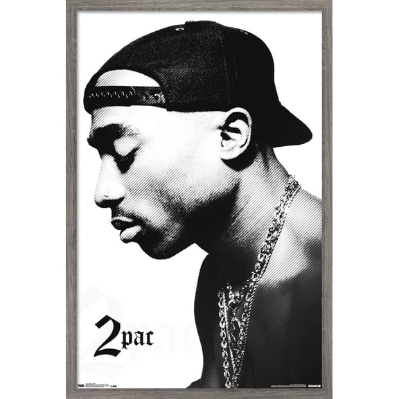 Tupac - Profile Wall Poster, 22.375" x 34", Framed