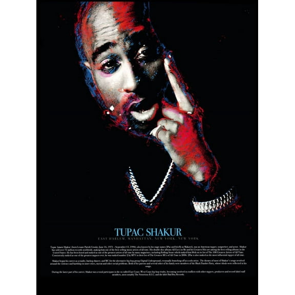 Tupac Shakur Poster with Biography (18x24)