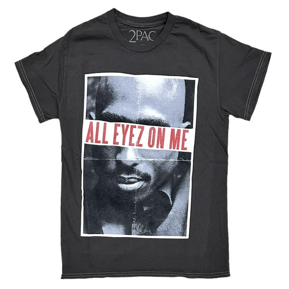 Tupak Shakur Men's T-Shirt All Eyes On Me Graphic Tee (X-Small, Charcoal Vintage Wash)