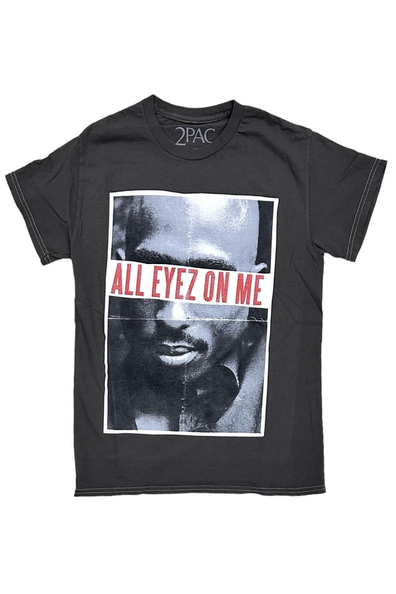Tupak Shakur Men's T-Shirt All Eyes On Me Graphic Tee (XX-Large, Charcoal Vintage Wash)