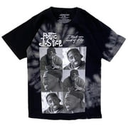 Tupak Shakur Men's T-Shirt Poetic Justice Movie Genuine Merch Black Tie Dye Tee (Small, Black/Gray Tie Dye)