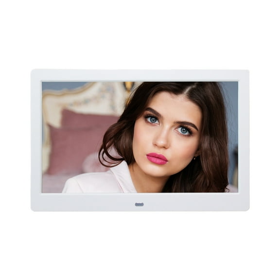Tuphregyow 10-inch HD Digital Photo Frame Electronic Photo Album Calendar Clock Pictures Video Music Loop Playback Support Connected To The Computer, Headphones,speakers White