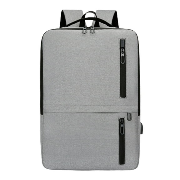 Tuphregyow 15-Inch Laptop Backpack for Men and Women, Spacious Travel Bag for Work and College, Equipped with USB Port for Convenient Charging Gray