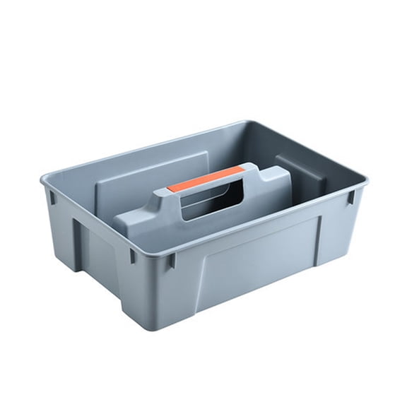 Tuphregyow 2-Compartment Plastic Cleaning Caddy: Commercial Quality Tool Organizer with Handle for Home and Office Use Gray