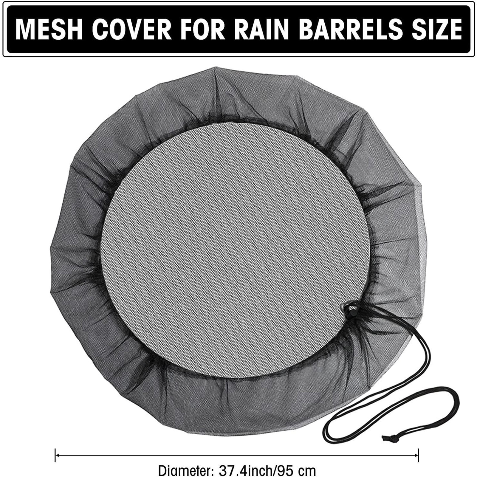Tuphregyow 3 Piece Outdoor Rainwater Collector Net Cover Set Prevents and Debris, Rainwater for Bucket Black