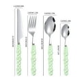thumbnail image 1 of Tuphregyow 4-Piece Stainless Steel Tableware Set with Unique Handle Design - Perfect for Formal and Casual Dining, Eco-Friendly, and Multipurpose Utensils for Daily Use and Special Occasions Green, 1 of 2