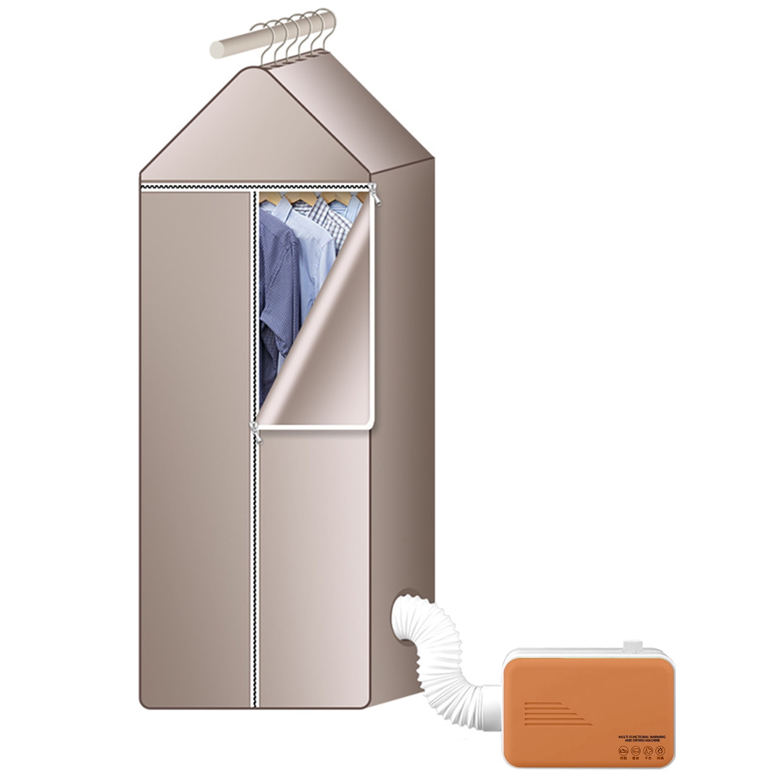Tuphregyow 800W Portable Dryer High Power Mini Clothes Dryer Machine Foldable Dryer Shelf Ideal for Apartments, Indoor Use, Laundry Room, and Travel Gold