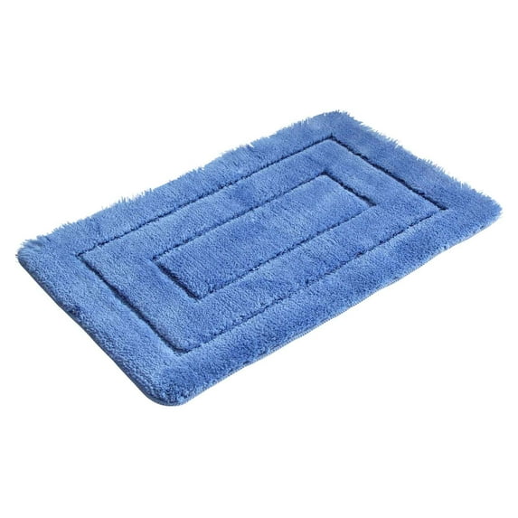 Tuphregyow Bathroom Rugs,24 Inch X 16 Inch,Soft And Absorbent Microfiber Bath Rugs,Non-Slip Hairy Bath Carpet, Machine Wash Dry Bath Mats For Bathroom Floor,Tub And Shoer Blue
