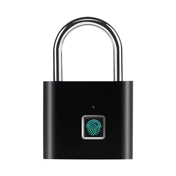 Tuphregyow Biometric Fingerprint Padlock Smart Keyless Locker Lock with USB Rechargeability for Backpacks, Suitcases, and More Black