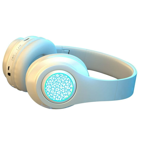 Tuphregyow Bluetooth Earbuds For Study Bluetooth 5.0 Subwoofer Head-Mounted Foldable Headphones - Built-In Mic Wireless Call Folding Stereo Noise Cancellation Over Ear Soft Earmuffs Headset