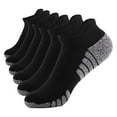 thumbnail image 1 of Tuphregyow Breathable Low Cut Towel Cotton Socks 6 Pairs, Men and Women, Control Athletic Performance, Comfortable Cushioning, Casual Ankle Length, Ideal for Running Black XL, 1 of 9