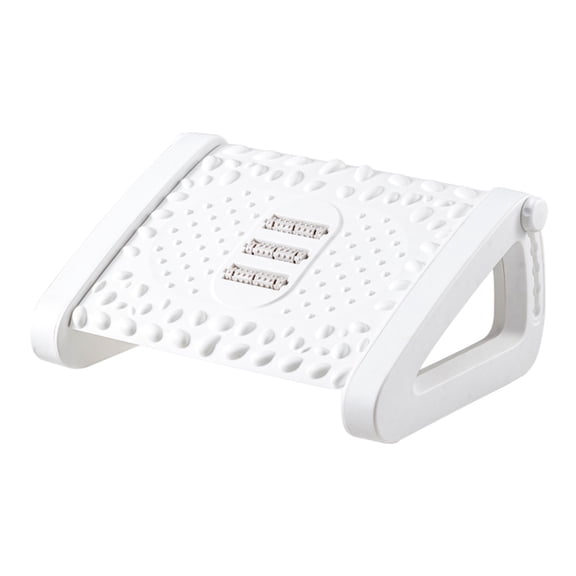 Tuphregyow Changeable Height Footstool For Under Desk At Work, Under Desk Footrest WithRoller Massage, Comfortable Desk Footstool For Pressure Relief White