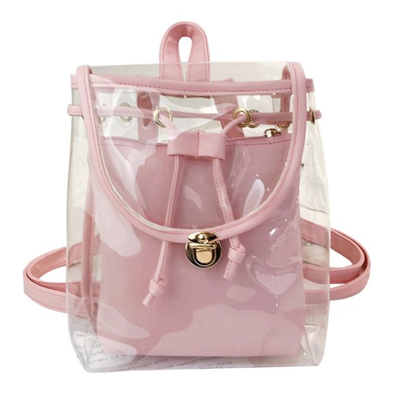 Tuphregyow Clear Mini Backpack,Transparent Clear Bag,Heavy Duty Clear Backpack,With Love Gift for College,Work,Security Travel Sports
