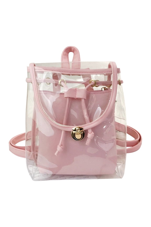 Clear Mini Backpack,Transparent Clear Bag,Heavy Duty Clear Backpack,With Love Gift for College,Work,Security Travel Sports