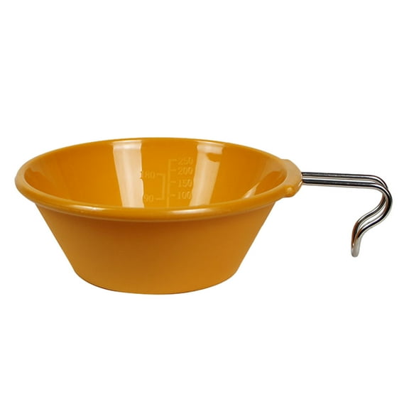 Tuphregyow Colorful Insulated Camping Bowls with Scale Line Drop proof Plastic Picnic Bowls for Children, Portable Outdoor Camping Tableware, Small and Lightweight Orange