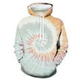 thumbnail image 1 of Tuphregyow Comfy Loose Men's Hoodie - Stylish Tie-Dye Print Pullover Hooded Sweatshirt with Long Sleeve and Pockets Gray XL, 1 of 4