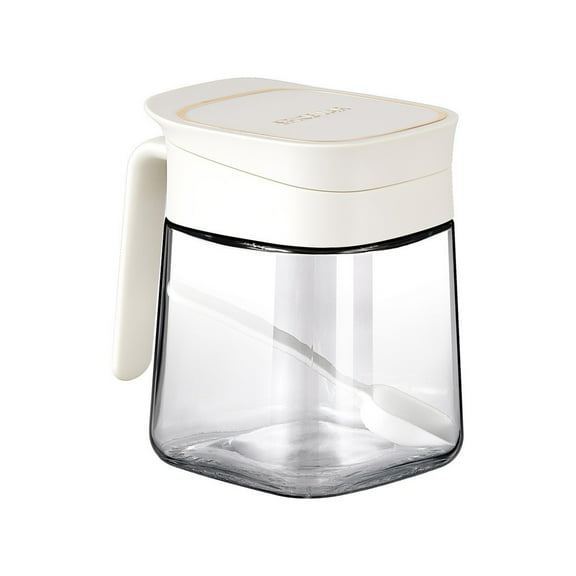 Tuphregyow Condiment Jar Spice Container With Lids And Spoons,Clear Glass Condiment Canisters Pots Seasoning Box Salt Container Sugar Bowl Set Of 3 for Kitchen, Counter, Food Storage