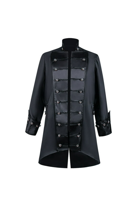Contemporary Mandarin Collar Blazer for Men - Casual Suit Jacket with Lightweight Lining, and Comfortable Black M