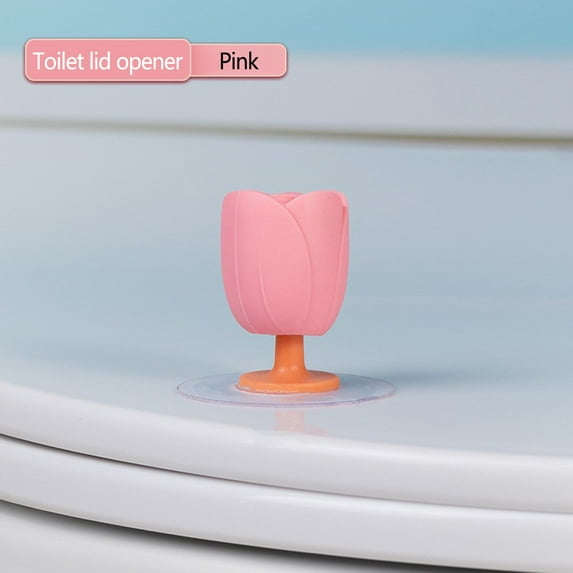 Tuphregyow Creative Toilet Seat Lifter Cover Handle Fun Hygienic Bathroom Accessory for Clean Easy Flipping Anti-Slip Design, Soft PVC Material Adds Whimsy to Daily Life Universal Fit Pink