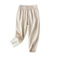 thumbnail image 1 of Tuphregyow Culottes for Women Wide Leg Gaucho Pants Capris for Women High Waist Palazzo for The Beach Or The Whole Summer Cotton Linen Plus Size Pants Beige L, 1 of 8