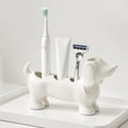 thumbnail image 1 of Tuphregyow Dachshund Toothbrush Organizer Resin Base for Toothpaste and Makeup Brush Storage - Cute Bathroom Decor, Easy to Clean White, 1 of 6