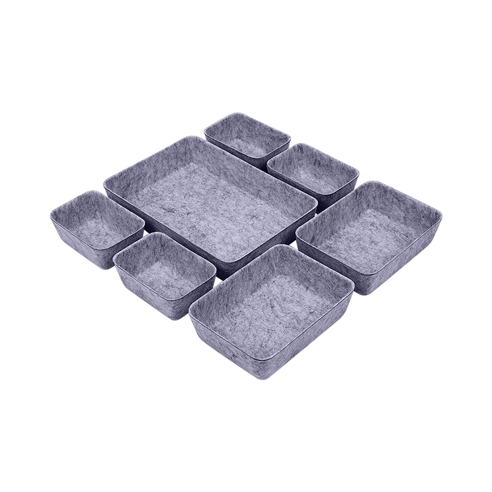 Tuphregyow Desk Drawer Organizer Tray Dividers Set,Kitchen Bathroom Office Drawer Organizers,Separators Shallow Felt Storage Bins Container for Makeup Juck Jewelry Utensils Tools Dresser,7 Pack