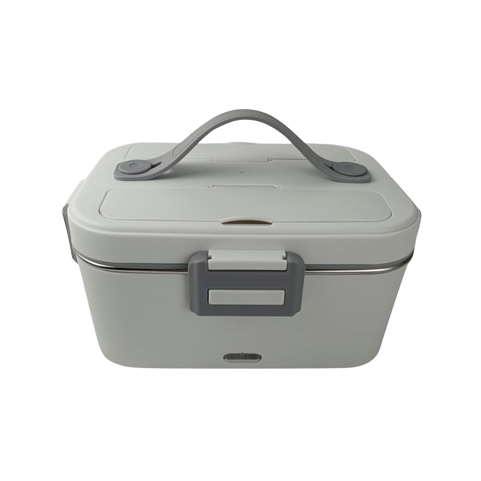 Tuphregyow Electric Lunch Box, 80w 1.8L Heated Lunch Box For Truck/Car/Office/Home/Work, 12/24/110v 3 In 1 Portable Food Warmer Lunch Box With Fork & Spoon White