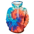 thumbnail image 1 of Tuphregyow Fashionable Tie-Dye Print Men's Hoodie - Loose Hooded Sweatshirt with Drawstring, Long Sleeve, and Pockets Multicolor S, 1 of 4