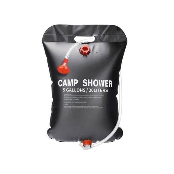 Tuphregyow Foldable Solar Hot Water Shower Bag for Outdoor Use Portable Household Water Bag for Outdoor Shower, Sun Drying, and Water Storage Black
