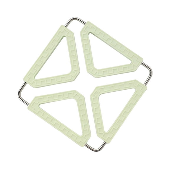 Tuphregyow Foldable Stainless Steel Pot Mat Heat Resistant Placemat for Home Kitchen, Multifunctional Table Heat Mats Set of 2 Green